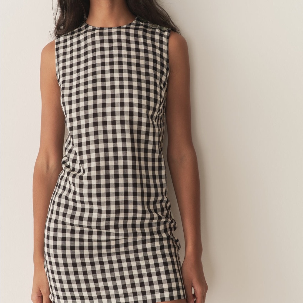 Doen Coralie Gingham Mini Dress Size 2 NWT